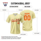 Custom Cream-White Pinstripe Two-Button Baseball Jersey
